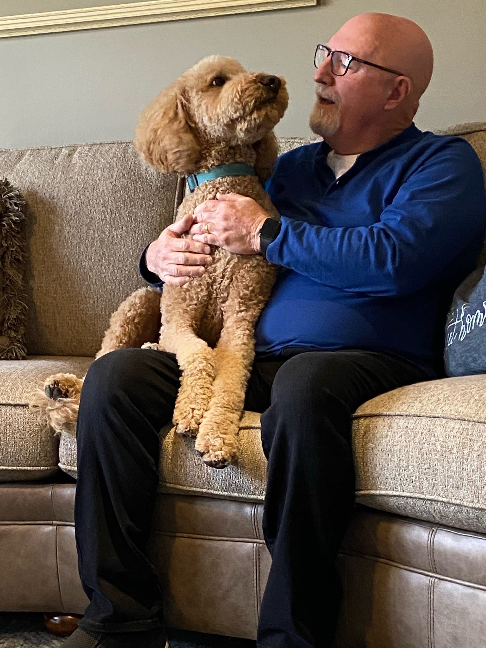 Venable Family with their Purkey Puppies Goldendoodle